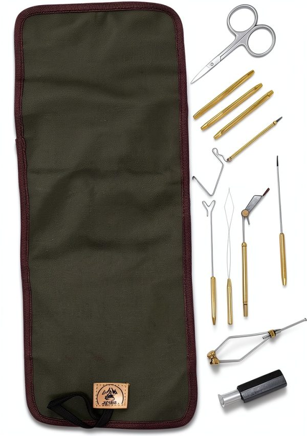 Anglerhaus Fly Tying Tool Kit with Green Pouch – 9 Tools Compact-6