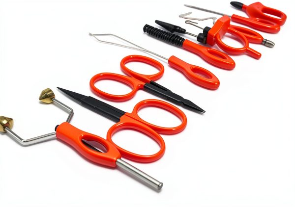 Tinfish Tackle Co Deluxe Fly Tying Tool Kit Orange Metal-1