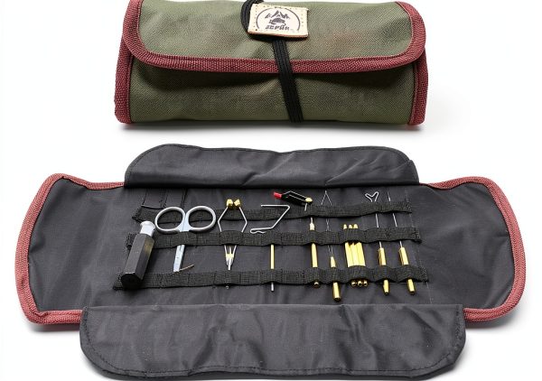 Anglerhaus Fly Tying Tool Kit with Green Pouch – 9 Tools Compact-0