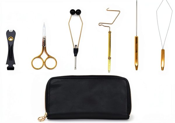 FIOTCEL Fly Tying Kit RBC-RB-001 Brass Silver Black 6‑Piece Tool Set-0