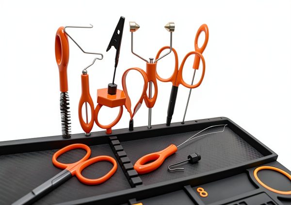 Tinfish Tackle Co Deluxe Fly Tying Tool Kit Orange Metal-2