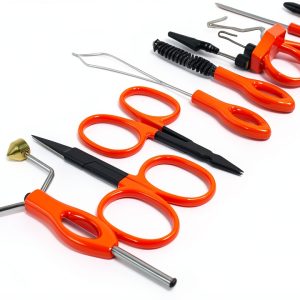 Tinfish Tackle Co Deluxe Fly Tying Tool Kit Orange Metal-0