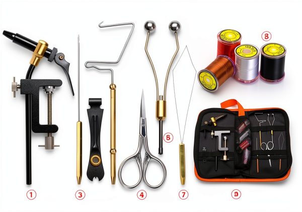Lixada Gold Aluminum Fly Tying Kit for Unisex Adults-3