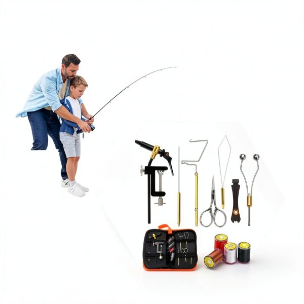 Lixada Gold Aluminum Fly Tying Kit for Unisex Adults-5