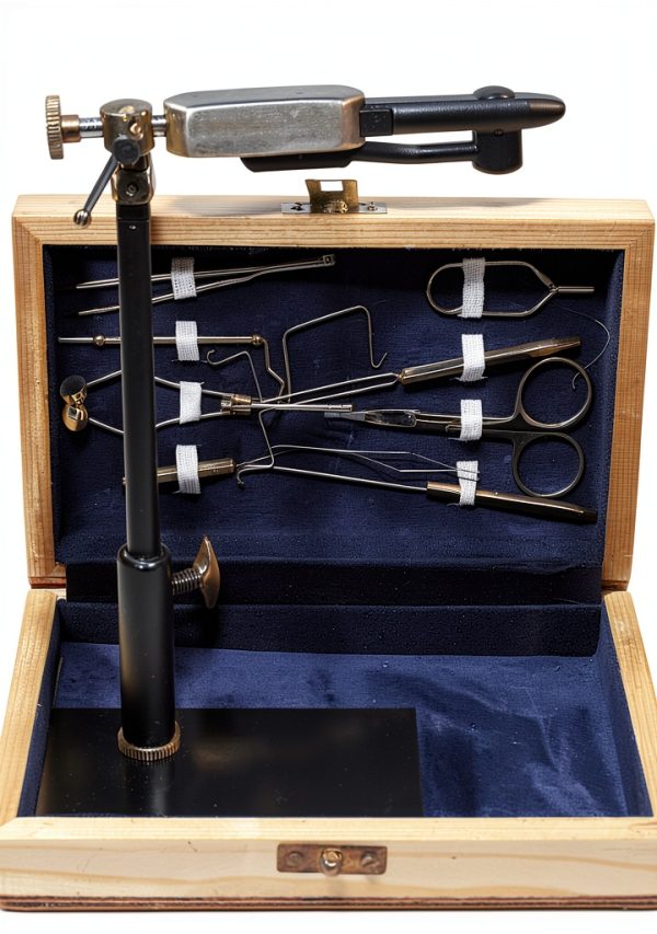 Portable Fly Tying Kit by Generic - AMPRO Metal and Wood-1
