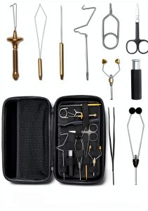 AIFHAAN Fly Tying Kit 10-in-1 Waterproof Case with Tools-0
