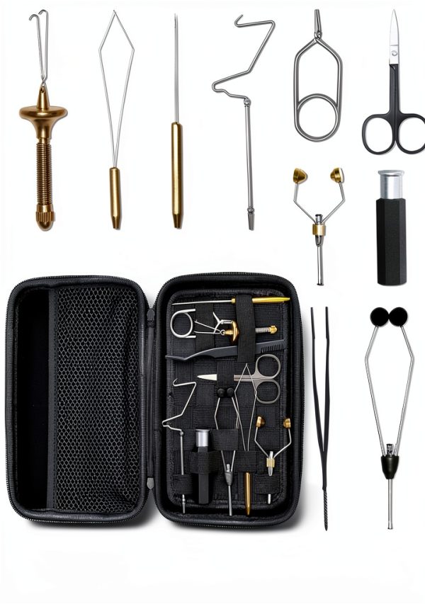 AIFHAAN Fly Tying Kit 10-in-1 Waterproof Case with Tools-0