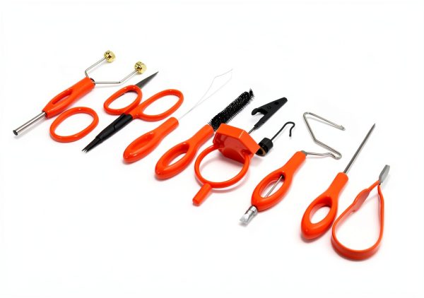 Tinfish Tackle Co Deluxe Fly Tying Tool Kit Orange Metal-3