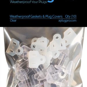 Weatherproof Gasket with Plug Covers by APlugPro Clear 10-Pack-0