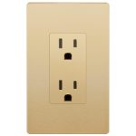 LIDER Matte Finish Decorator Receptacle with Interchangeable Face Cover, Child Safe Tamper-Resistant Wall Outlet with Screwless Wall Plate, Residential Grade, 15A 125V, UL Listed, LR15-TR-GDSWP, Gold-0