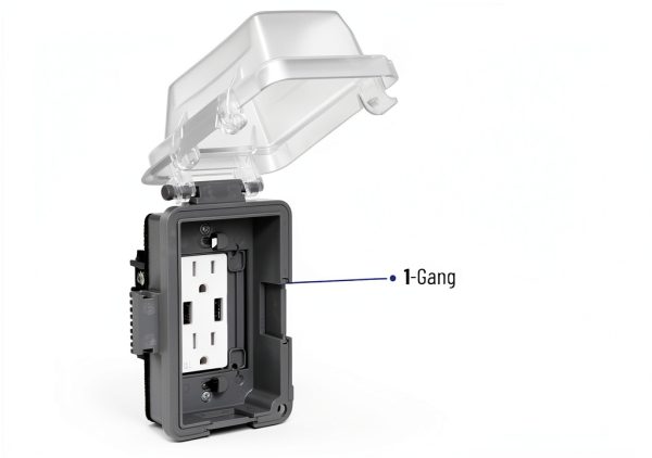 Bates- Weatherproof Electrical Outlet Cover, 1-Gang, Outdoor Plug Cover-3