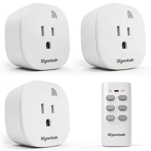 Remote Control Outlet Switch Kit Syantek 3 Outlets + Remote White-0