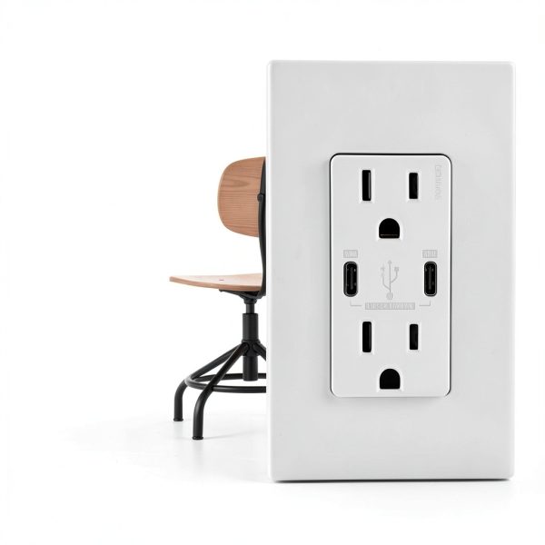 Leviton 30W (6A) USB Dual Type-C/C Power Delivery In-Wall Charger with 15A Tamper-Resistant Outlet, USB Charger for Smartphones, Tablets, Laptops, T5635-W, White-7