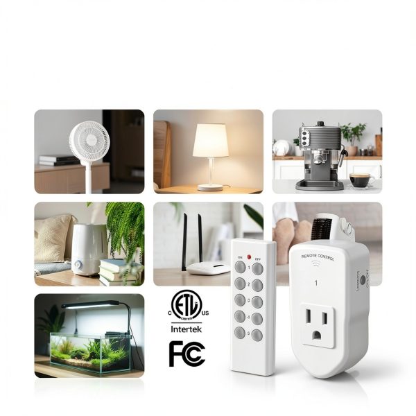 BN LINK Remote Control Outlet Switch 5 Socket 100ft Range White-5