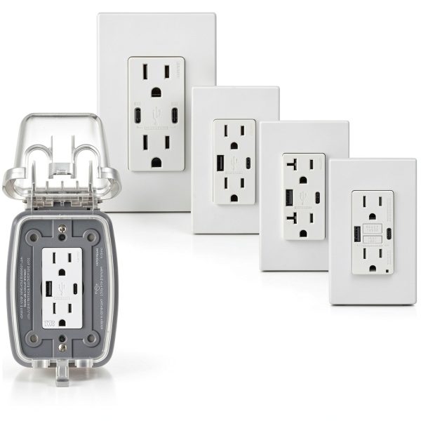 Leviton 30W (6A) USB Dual Type-C/C Power Delivery In-Wall Charger with 15A Tamper-Resistant Outlet, USB Charger for Smartphones, Tablets, Laptops, T5635-W, White-10