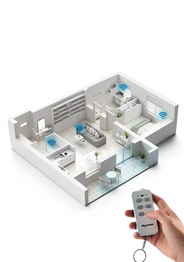 Remote Control Outlet Switch Kit Syantek 3 Outlets + Remote White-3