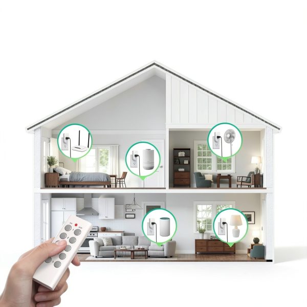 BN LINK Remote Control Outlet Switch 5 Socket 100ft Range White-1