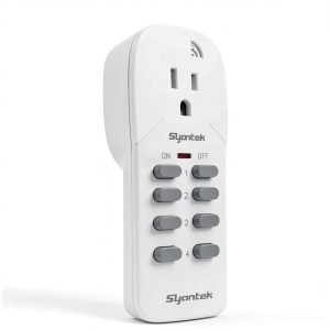 Remote Control Outlet Wireless Light Switch for Household Appliances, Expandable Remote Light Switch Kit, Up to 100 ft Range, FCC Certified, ETL Listed, White (5 Outlets + 2 Remotes)-0