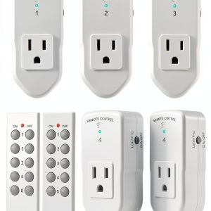 BN LINK Remote Control Outlet Switch 5 Socket 100ft Range White-0