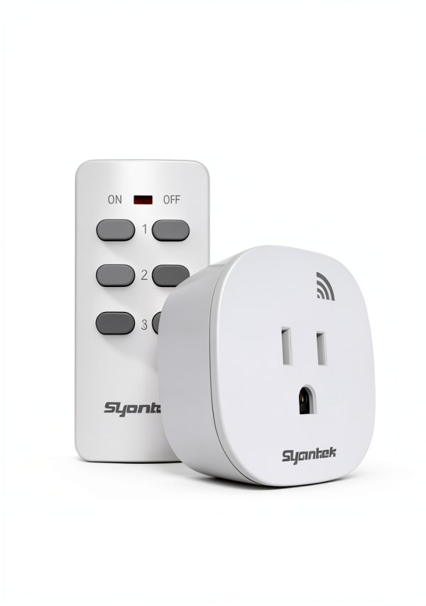 Remote Control Outlet Switch Kit Syantek 3 Outlets + Remote White-7
